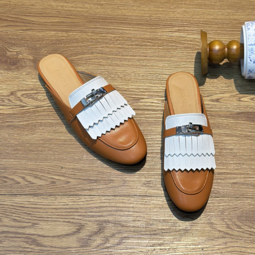 包頭半拖鞋女夏外穿穆勒鞋2025新款流蘇平底鞋拼色網紅懶人涼拖 包頭半拖鞋女夏外穿穆勒鞋2025新款流蘇平底鞋拼色網紅懶人涼拖