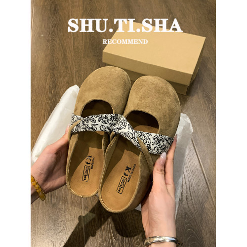 勃肯鞋女鞋子包頭半拖鞋外穿2025新款休閒平底鞋一腳蹬春秋涼拖鞋 勃肯鞋女鞋子包頭半拖鞋外穿2025新款休閒平底鞋一腳蹬春秋涼拖鞋