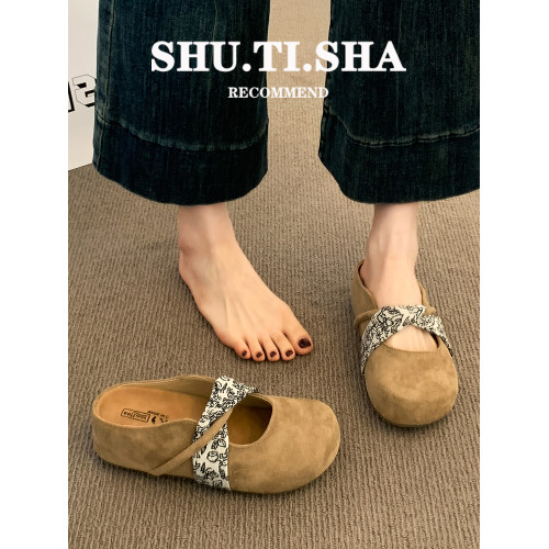 勃肯鞋女鞋子包頭半拖鞋外穿2025新款休閒平底鞋一腳蹬春秋涼拖鞋 勃肯鞋女鞋子包頭半拖鞋外穿2025新款休閒平底鞋一腳蹬春秋涼拖鞋