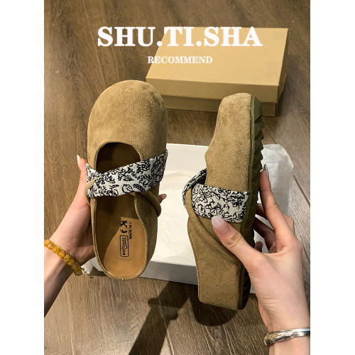 勃肯鞋女鞋子包頭半拖鞋外穿2025新款休閒平底鞋一腳蹬春秋涼拖鞋 勃肯鞋女鞋子包頭半拖鞋外穿2025新款休閒平底鞋一腳蹬春秋涼拖鞋