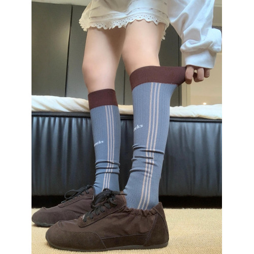 美式復古藍棕~高能女孩運動bi入壓力襪!防止肌肉腿~跑步壓力襪 美式復古藍棕~高能女孩運動bi入壓力襪!防止肌肉腿~跑步壓力襪