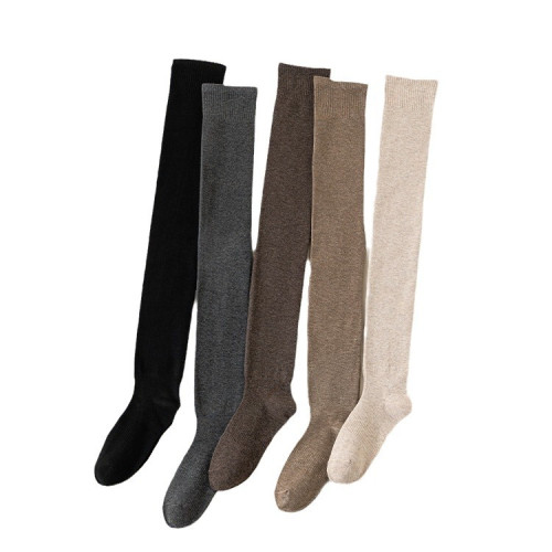 襪子女秋冬季加厚保暖過膝襪抗起球顯瘦大腿襪日系簡約純色壓力襪