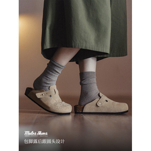 馬登插畫版穆勒鞋室外軟木休閒包頭涼拖外穿懶人一腳蹬厚底鞋女秋 馬登插畫版穆勒鞋室外軟木休閒包頭涼拖外穿懶人一腳蹬厚底鞋女秋