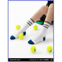 Tinylure小引力專業運動襪女彈力條紋白色中筒襪瘦腿條紋壓力襪男