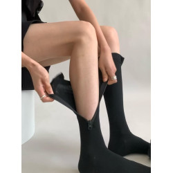 堪稱水腫肌肉腿的福音！穿它真的顯瘦~運動拉鍊款顯瘦塑形壓力襪