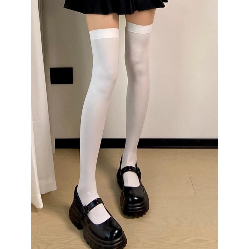 加長過膝襪70cm女春夏薄款天鵞絨長高筒襪大長腿黑絲jk壓力襪白色