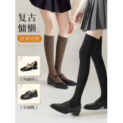咖色壓力襪子女秋冬季純棉過膝襪瘦腿jk小腿襪長筒襪美拉德高筒襪