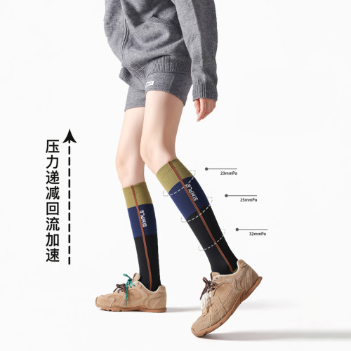 運動壓力襪加壓小腿襪騎行襪跑步壓縮襪登山襪徒步女灰色襪子 運動壓力襪加壓小腿襪騎行襪跑步壓縮襪登山襪徒步女灰色襪子