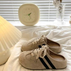 氣質包頭半拖鞋女外穿2025新款春秋超火厚底懶人一腳蹬德訓勃肯鞋