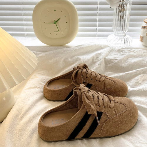 氣質包頭半拖鞋女外穿2025新款春秋超火厚底懶人一腳蹬德訓勃肯鞋 氣質包頭半拖鞋女外穿2025新款春秋超火厚底懶人一腳蹬德訓勃肯鞋