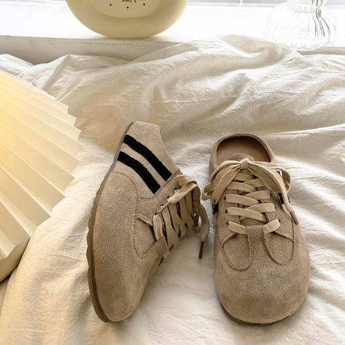 氣質包頭半拖鞋女外穿2025新款春秋超火厚底懶人一腳蹬德訓勃肯鞋 氣質包頭半拖鞋女外穿2025新款春秋超火厚底懶人一腳蹬德訓勃肯鞋