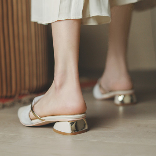 包頭半拖鞋女夏外穿2025新款法式半托女鞋涼拖穆勒鞋尖頭平底單鞋 包頭半拖鞋女夏外穿2025新款法式半托女鞋涼拖穆勒鞋尖頭平底單鞋