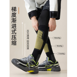 運動襪子男秋冬季長筒襪肌能壓力襪專業健身滑雪襪毛圈底吸汗緩震