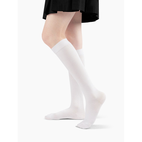 chikoku小腿襪女秋冬白色長襪JK黑色瘦腿壓力襪舒適百搭長筒襪子