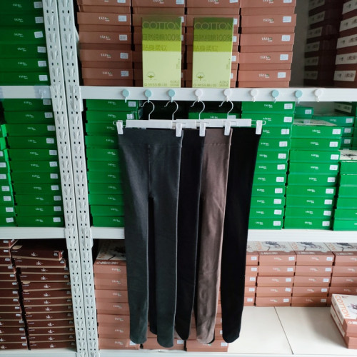 翹小姐2582深灰打底連褲襪女純棉100%竪條壓力襪黑灰色踩腳打底褲