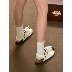 序佳法式厚底勃肯鞋女2025新款秋夏季百搭兩穿博肯包頭半拖鞋涼鞋