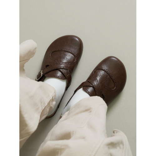 厚底皮面勃肯鞋包頭半拖鞋女外穿2025新款秋夏一腳蹬穆勒博肯單鞋 厚底皮面勃肯鞋包頭半拖鞋女外穿2025新款秋夏一腳蹬穆勒博肯單鞋