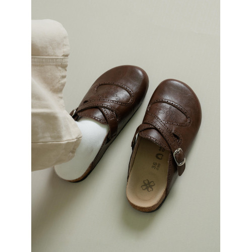 厚底皮面勃肯鞋包頭半拖鞋女外穿2025新款秋夏一腳蹬穆勒博肯單鞋 厚底皮面勃肯鞋包頭半拖鞋女外穿2025新款秋夏一腳蹬穆勒博肯單鞋