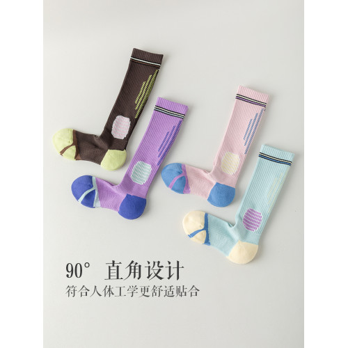 專業運動壓力襪子女長筒小腿襪健身中筒襪跑步跳繩防滑網球壓縮襪