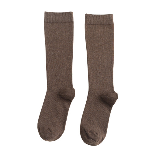 無骨小腿襪子女春秋季純色高幫棉襪黑色女士壓力襪及膝長筒堆堆襪