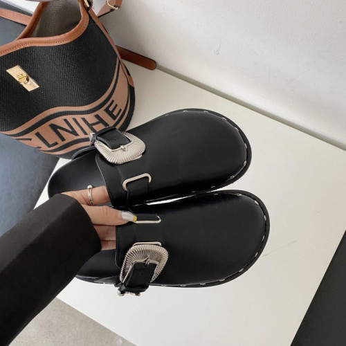 熱巴同款半拖鞋包頭穆勒鞋勃肯鞋外穿博肯鞋厚底柳釘皮帶釦涼鞋女 熱巴同款半拖鞋包頭穆勒鞋勃肯鞋外穿博肯鞋厚底柳釘皮帶釦涼鞋女