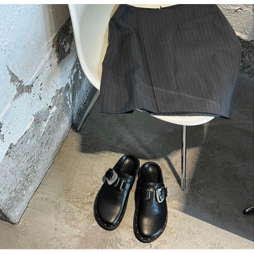 熱巴同款半拖鞋包頭穆勒鞋勃肯鞋外穿博肯鞋厚底柳釘皮帶釦涼鞋女 熱巴同款半拖鞋包頭穆勒鞋勃肯鞋外穿博肯鞋厚底柳釘皮帶釦涼鞋女