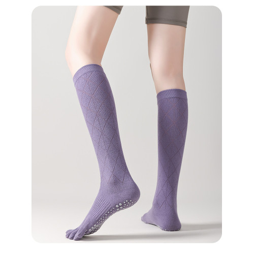 Mihimihi春夏五指瑜珈專業防滑運動長筒普拉提健身分趾小腿壓力襪