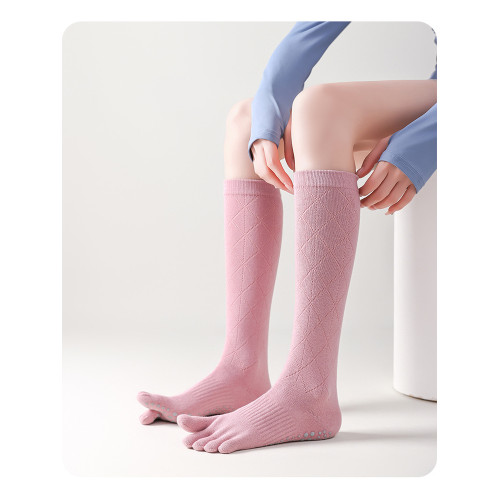 Mihimihi春夏五指瑜珈專業防滑運動長筒普拉提健身分趾小腿壓力襪