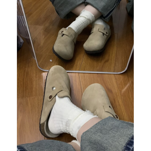 勃肯鞋男女同款真皮舒適軟木底平底純牛皮ins肯休閒純色包 頭拖鞋 勃肯鞋男女同款真皮舒適軟木底平底純牛皮ins肯休閒純色包 頭拖鞋