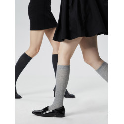 YANGMA 美腿塑形/小腿襪女分段壓力襪子黑色高筒襪簡約透氣長襪