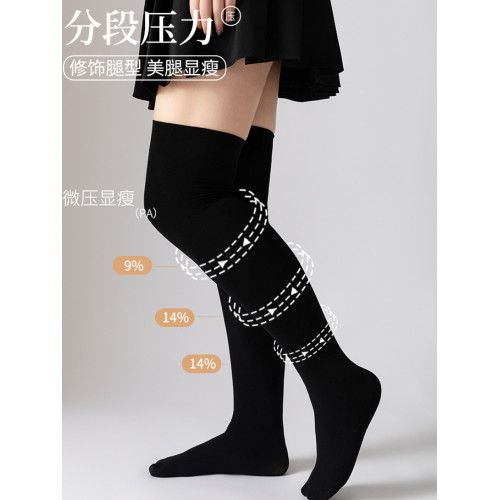 胖MM大碼過膝襪女黑色壓力襪半截白絲200斤小腿顯瘦春夏季長筒襪 胖MM大碼過膝襪女黑色壓力襪半截白絲200斤小腿顯瘦春夏季長筒襪