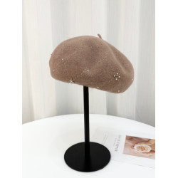 貝雷帽女士秋冬新款優雅氣質羊毛帽子毛呢帽百搭蓓蕾帽氣質畫家帽