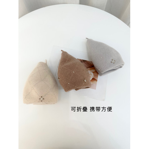 貝雷帽女士秋冬新款優雅氣質羊毛帽子毛呢帽百搭蓓蕾帽氣質畫家帽 貝雷帽女士秋冬新款優雅氣質羊毛帽子毛呢帽百搭蓓蕾帽氣質畫家帽