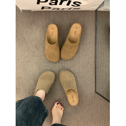 厚底內增高勃肯鞋2025新款春夏一腳蹬醜萌包頭半拖鞋女外穿博肯鞋