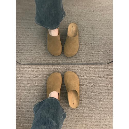 厚底內增高勃肯鞋2025新款春夏一腳蹬醜萌包頭半拖鞋女外穿博肯鞋 厚底內增高勃肯鞋2025新款春夏一腳蹬醜萌包頭半拖鞋女外穿博肯鞋