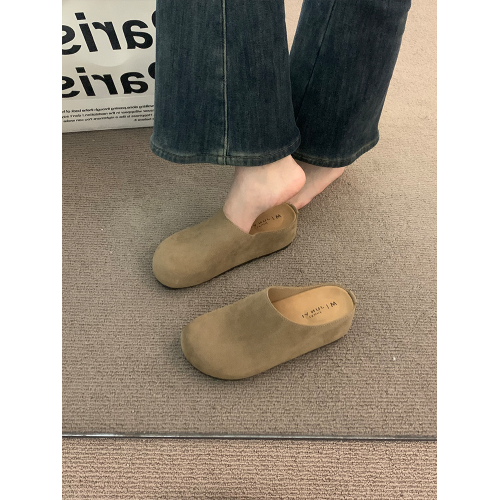 厚底內增高勃肯鞋2025新款春夏一腳蹬醜萌包頭半拖鞋女外穿博肯鞋 厚底內增高勃肯鞋2025新款春夏一腳蹬醜萌包頭半拖鞋女外穿博肯鞋