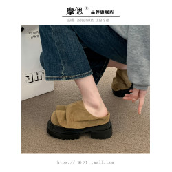 歐貨松糕厚底增高勃肯鞋包頭半拖鞋女外穿2025新款夏季醜萌涼拖鞋