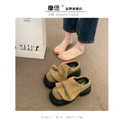 歐貨松糕厚底增高勃肯鞋包頭半拖鞋女外穿2025新款夏季醜萌涼拖鞋 歐貨松糕厚底增高勃肯鞋包頭半拖鞋女外穿2025新款夏季醜萌涼拖鞋