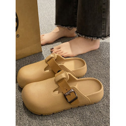 eva踩屎感厚底勃肯鞋女夏季2025新款時尚外穿沙灘防滑包頭涼拖鞋