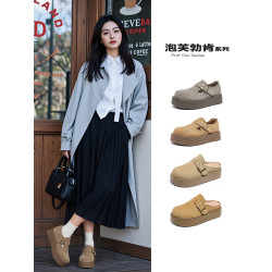 奧古獅登厚底全包勃肯鞋女2025新款秋季一腳蹬軟底單鞋超火博肯鞋