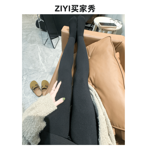 出口日本秋冬保暖加厚款不加絨壓力襪顯瘦美腿黑絲打底踩腳連褲襪