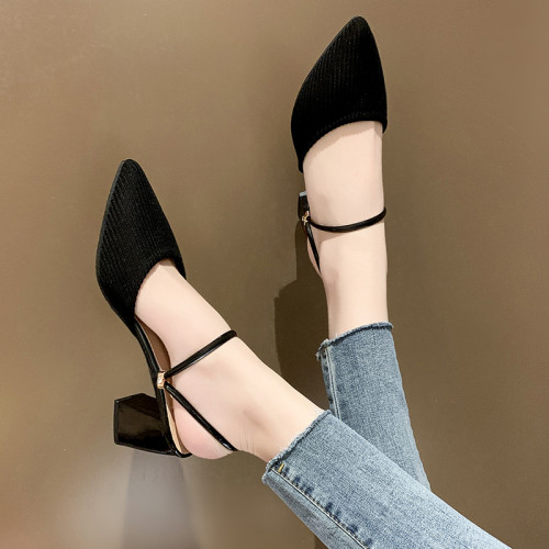 韓版高跟涼拖鞋女夏外穿尖頭粗跟兩穿穆勒鞋包頭半拖小香風一字拖 韓版高跟涼拖鞋女夏外穿尖頭粗跟兩穿穆勒鞋包頭半拖小香風一字拖