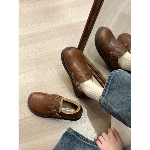 厚底勃肯鞋女鞋加絨小皮鞋2025新款冬季保暖雪地靴樂福鞋博肯棉鞋 厚底勃肯鞋女鞋加絨小皮鞋2025新款冬季保暖雪地靴樂福鞋博肯棉鞋