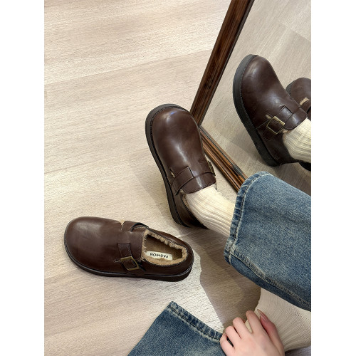 厚底勃肯鞋女鞋加絨小皮鞋2025新款冬季保暖雪地靴樂福鞋博肯棉鞋 厚底勃肯鞋女鞋加絨小皮鞋2025新款冬季保暖雪地靴樂福鞋博肯棉鞋