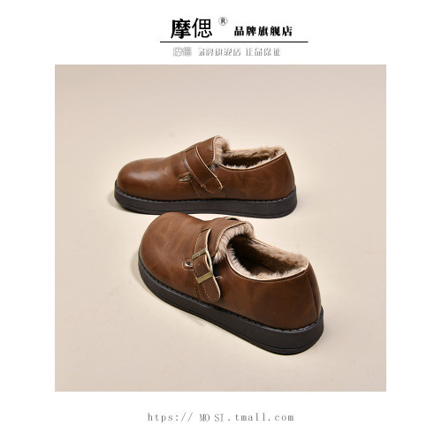 厚底勃肯鞋女鞋加絨小皮鞋2025新款冬季保暖雪地靴樂福鞋博肯棉鞋 厚底勃肯鞋女鞋加絨小皮鞋2025新款冬季保暖雪地靴樂福鞋博肯棉鞋