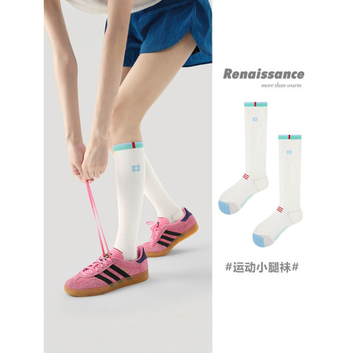 Renaissance運動壓力襪健身跑步羽毛球網球彈力襪女夏瘦腿小腿襪
