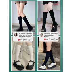 壓力襪長筒女春秋運動過膝小腿襪子黑色白瘦腿jk韓版彈力強壓塑型