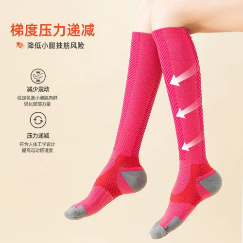 專業二級運動壓力襪小腿健身跑步彈力梯度壓縮騎行戶外登山羽毛球