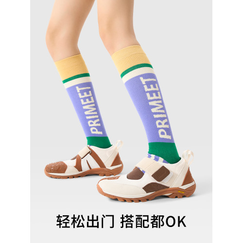 PRIMEET/派米小腿襪子女春夏長筒襪美式復古專業運動壓力襪騎行襪