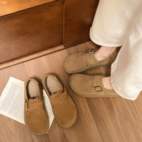 踩屎感復古勃肯鞋女2025春秋孕婦防滑一腳蹬樂福鞋圓頭百搭豆豆鞋 踩屎感復古勃肯鞋女2025春秋孕婦防滑一腳蹬樂福鞋圓頭百搭豆豆鞋